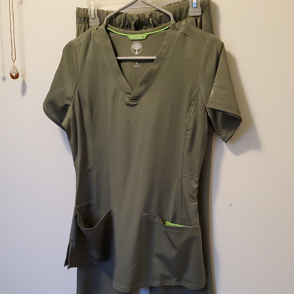 Olive Green Scrub Set Healing Hands